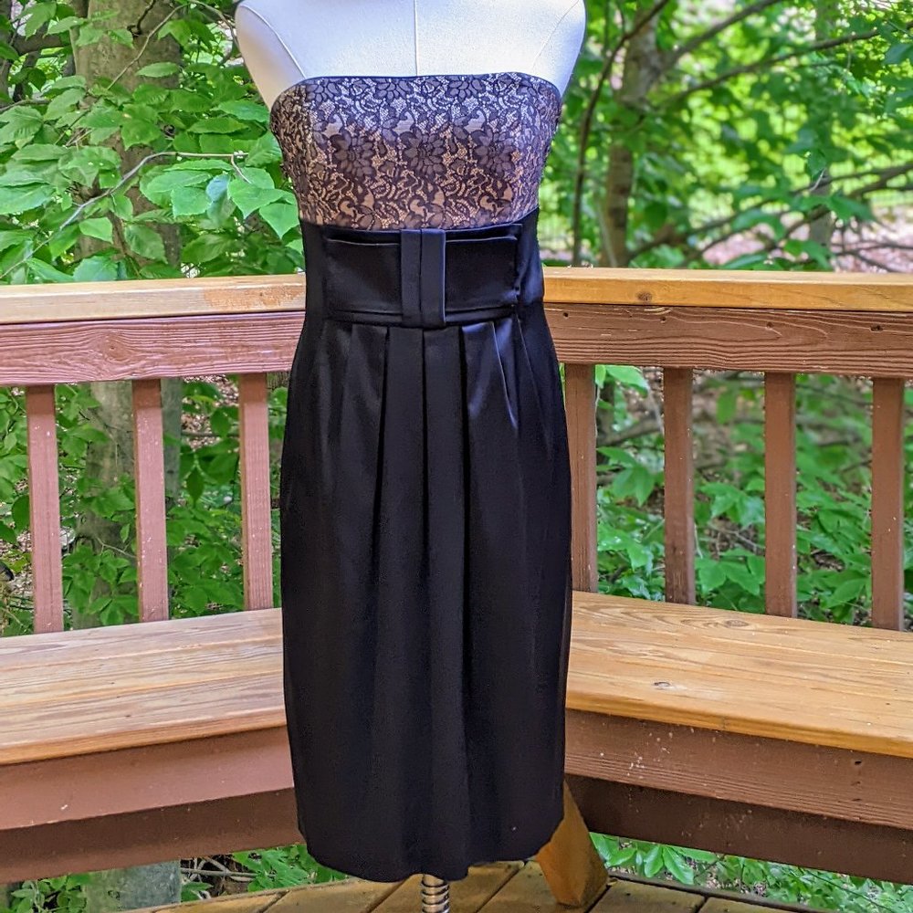 White House Black Market Lace & Satin Cocktail Dress